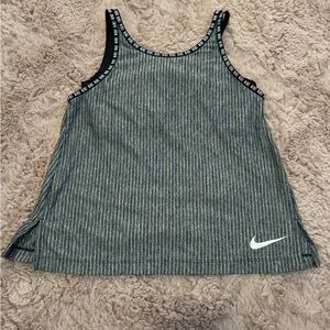 Nike Girl’s Gray Striped Dri-Fit Tank Top With Built in Bra